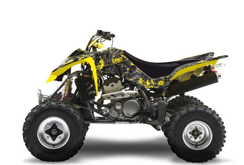 Laden Sie das Bild in Galerie -Viewer, SUZUKI 400 LTZ ATV CAMO GRAPHIC KIT BLACK YELLOW
