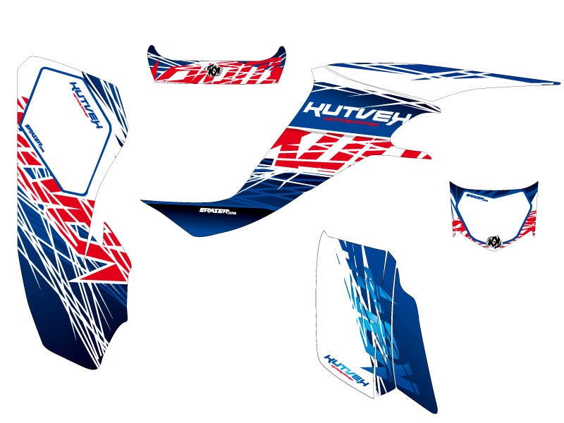 SUZUKI 400 LTZ ATV ERASER GRAPHIC KIT BLUE RED