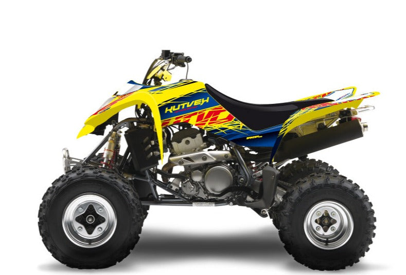 Laden Sie das Bild in Galerie -Viewer, SUZUKI 400 LTZ ATV ERASER GRAPHIC KIT BLUE YELLOW
