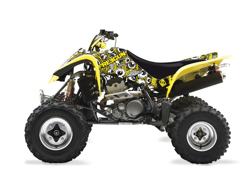 Chargez l&#39;image dans la visionneuse de la galerie, SUZUKI 400 LTZ ATV FREEGUN EYED GRAPHIC KIT YELLOW
