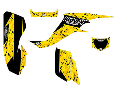 SUZUKI 400 LTZ ATV PREDATOR GRAPHIC KIT BLACK YELLOW