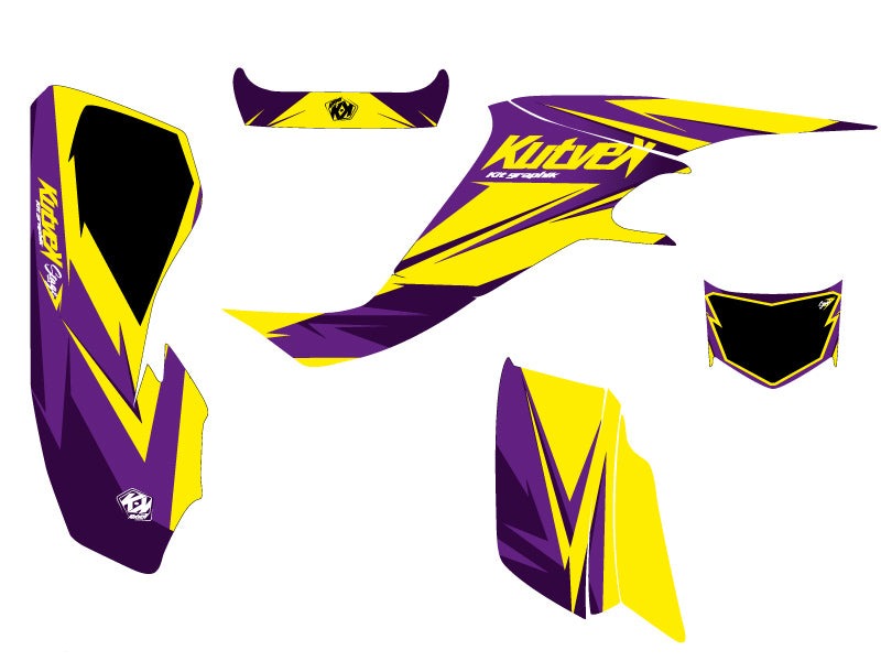 SUZUKI 400 LTZ ATV STAGE GRAPHIC KIT YELLOW PURPLE
