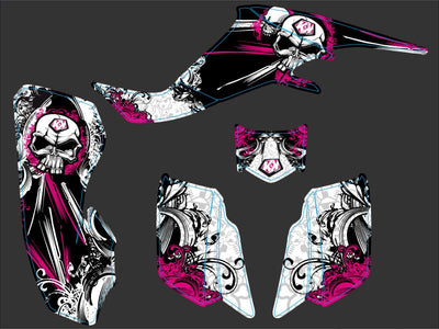 SUZUKI 400 LTZ ATV TRASH GRAPHIC KIT BLACK PINK