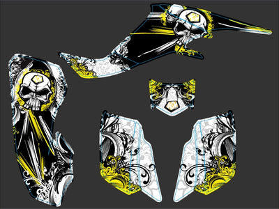 SUZUKI 400 LTZ ATV TRASH GRAPHIC KIT BLACK YELLOW