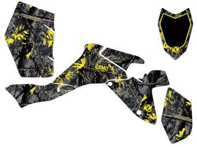 SUZUKI 400 LTZ IE ATV CAMO GRAPHIC KIT BLACK YELLOW