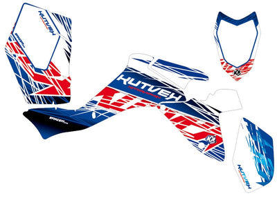 SUZUKI 400 LTZ IE ATV ERASER GRAPHIC KIT BLUE RED