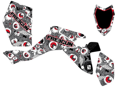 SUZUKI 400 LTZ IE ATV FREEGUN EYED GRAPHIC KIT GREY RED