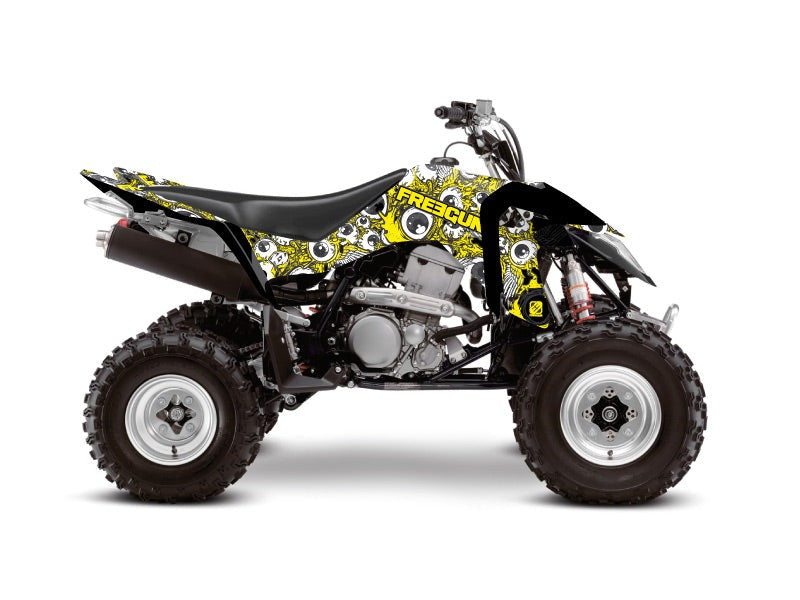 Laden Sie das Bild in Galerie -Viewer, SUZUKI 400 LTZ IE ATV FREEGUN EYED GRAPHIC KIT YELLOW
