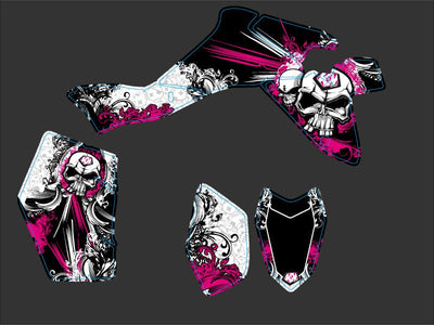 SUZUKI 400 LTZ IE ATV TRASH GRAPHIC KIT BLACK PINK
