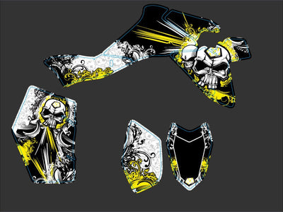 SUZUKI 400 LTZ IE ATV TRASH GRAPHIC KIT BLACK YELLOW
