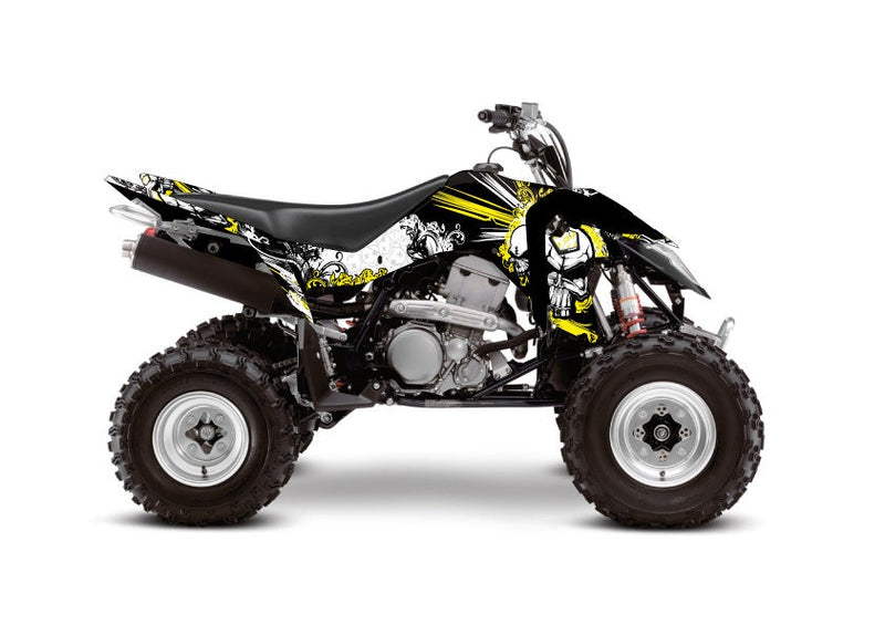 Laden Sie das Bild in Galerie -Viewer, SUZUKI 400 LTZ IE ATV TRASH GRAPHIC KIT BLACK YELLOW
