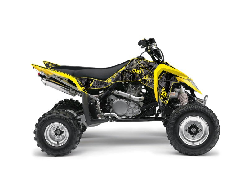 Laden Sie das Bild in Galerie -Viewer, SUZUKI 450 LTR ATV CAMO GRAPHIC KIT BLACK YELLOW
