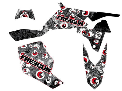 SUZUKI 450 LTR ATV FREEGUN EYED GRAPHIC KIT GREY RED