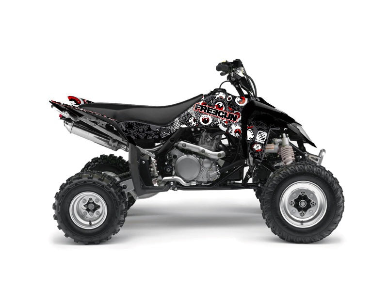 Chargez l&#39;image dans la visionneuse de la galerie, SUZUKI 450 LTR ATV FREEGUN EYED GRAPHIC KIT GREY RED
