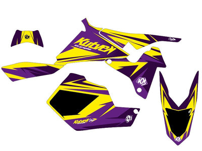 SUZUKI 450 LTR ATV STAGE GRAPHIC KIT YELLOW PURPLE