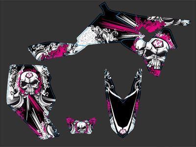 SUZUKI 450 LTR ATV TRASH GRAPHIC KIT BLACK PINK