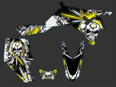 SUZUKI 450 LTR ATV TRASH GRAPHIC KIT BLACK YELLOW