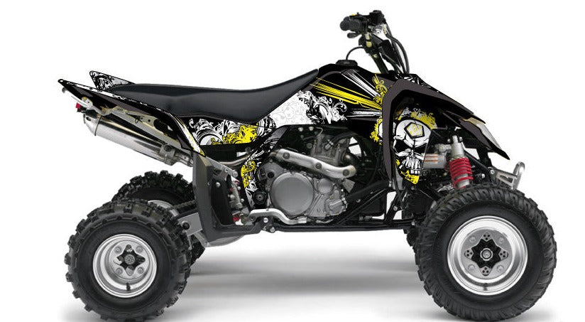 SUZUKI 450 LTR ATV TRASH GRAPHIC KIT BLACK YELLOW