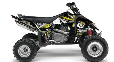 SUZUKI 450 LTR ATV TRASH GRAPHIC KIT BLACK YELLOW
