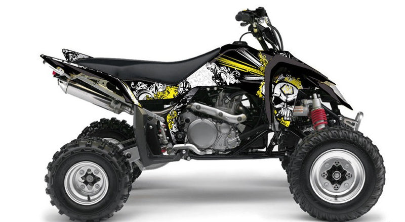 Laden Sie das Bild in Galerie -Viewer, SUZUKI 450 LTR ATV TRASH GRAPHIC KIT BLACK YELLOW
