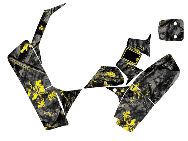 Chargez l&#39;image dans la visionneuse de la galerie, SUZUKI 50 LT ATV CAMO GRAPHIC KIT BLACK YELLOW
