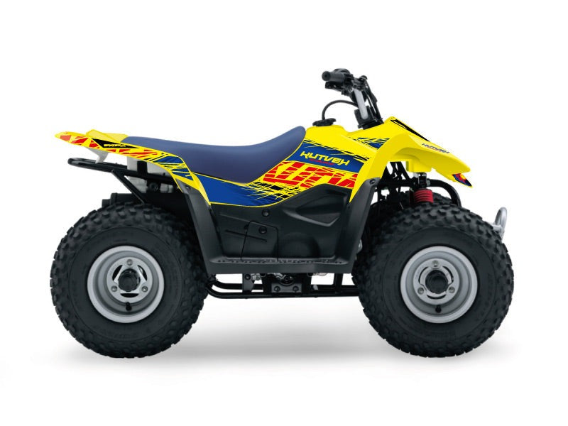 Chargez l&#39;image dans la visionneuse de la galerie, SUZUKI 50 LT ATV ERASER GRAPHIC KIT BLUE YELLOW
