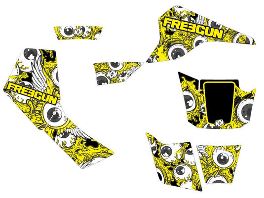 SUZUKI 80 LT ATV FREEGUN EYED GRAPHIC KIT YELLOW