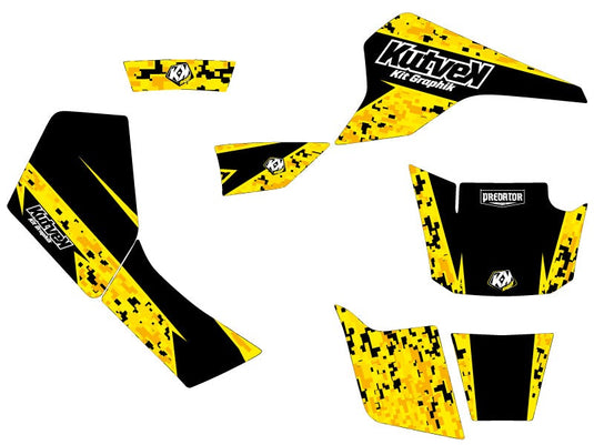 SUZUKI 80 LT ATV PREDATOR GRAPHIC KIT BLACK YELLOW