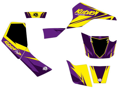 SUZUKI 80 LT ATV STAGE GRAPHIC KIT YELLOW PURPLE