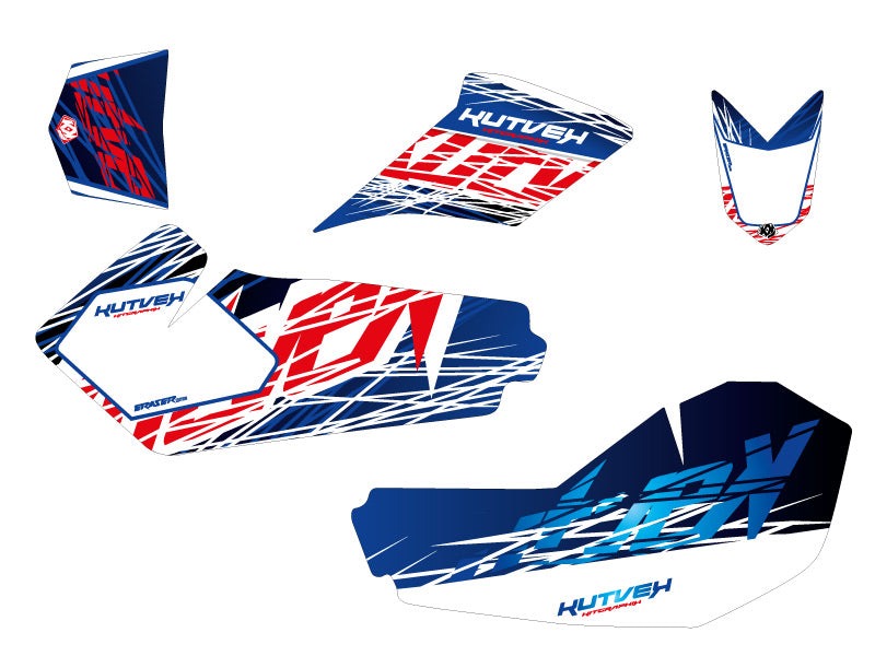 SUZUKI 90 LTZ ATV ERASER GRAPHIC KIT BLUE RED