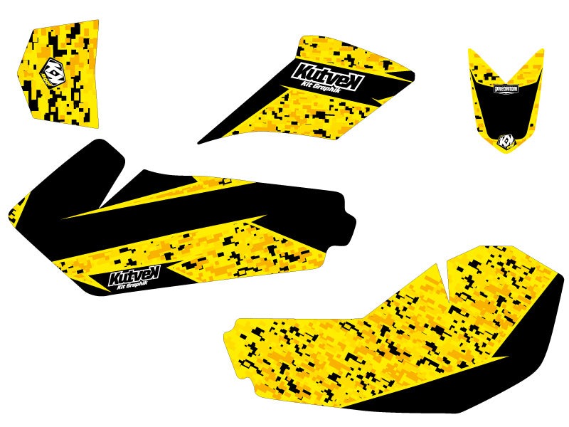 SUZUKI 90 LTZ ATV PREDATOR GRAPHIC KIT BLACK YELLOW