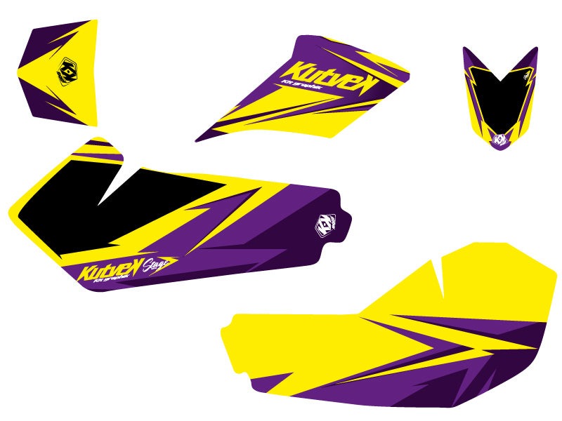 Chargez l&#39;image dans la visionneuse de la galerie, SUZUKI 90 LTZ ATV STAGE GRAPHIC KIT YELLOW PURPLE
