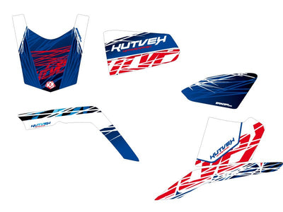 SUZUKI KING QUAD 400 ATV ERASER GRAPHIC KIT BLUE RED