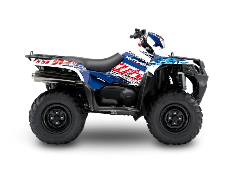 Laden Sie das Bild in Galerie -Viewer, SUZUKI KING QUAD 400 ATV ERASER GRAPHIC KIT BLUE RED
