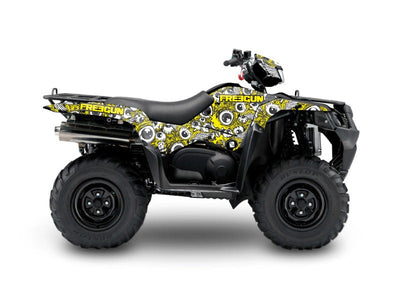 SUZUKI KING QUAD 400 ATV FREEGUN EYED GRAPHIC KIT YELLOW