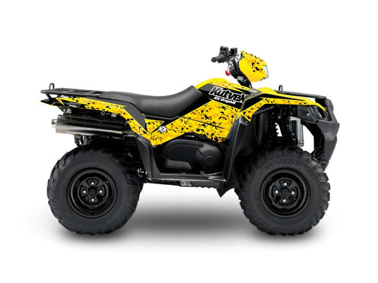 SUZUKI-KING-QUAD-400-ATV-PREDATOR-GRAPHIC-KIT-BLACK-YELLOW