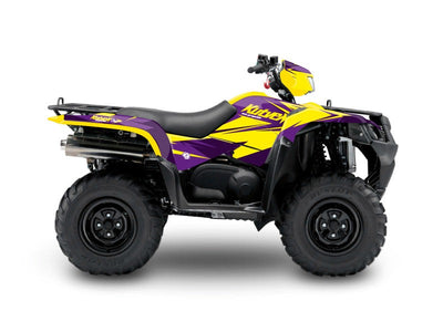 SUZUKI KING QUAD 400 ATV STAGE GRAPHIC KIT YELLOW PURPLE