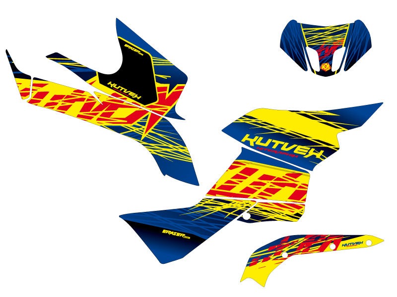 Load image into Gallery viewer, SUZUKI-KING-QUAD-500-ATV-ERASER-GRAPHIC-KIT-BLUE-YELLOW
