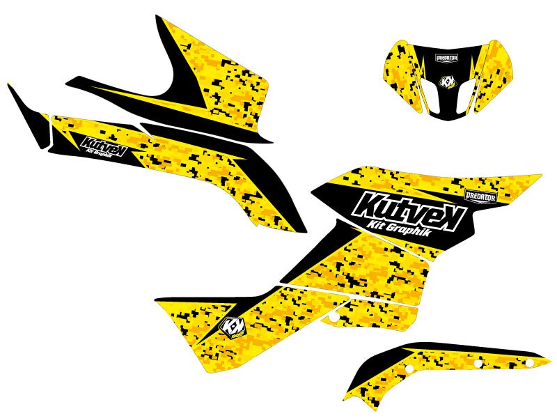 Load image into Gallery viewer, SUZUKI-KING-QUAD-500-ATV-PREDATOR-GRAPHIC-KIT-BLACK-YELLOW
