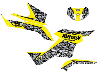 SUZUKI KING QUAD 500 ATV PREDATOR GRAPHIC KIT YELLOW