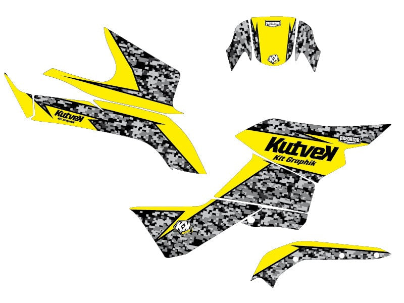 Chargez l&#39;image dans la visionneuse de la galerie, SUZUKI KING QUAD 750 ATV PREDATOR GRAPHIC KIT YELLOW
