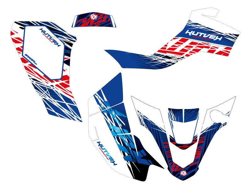 Chargez l&#39;image dans la visionneuse de la galerie, SUZUKI Z 50 ATV ERASER GRAPHIC KIT BLUE RED
