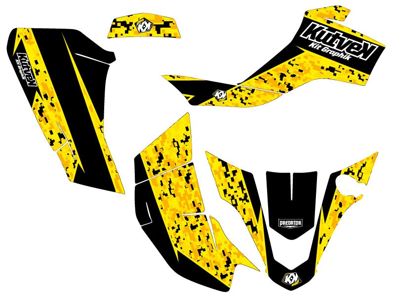 Laden Sie das Bild in Galerie -Viewer, SUZUKI Z 50 ATV PREDATOR GRAPHIC KIT BLACK YELLOW
