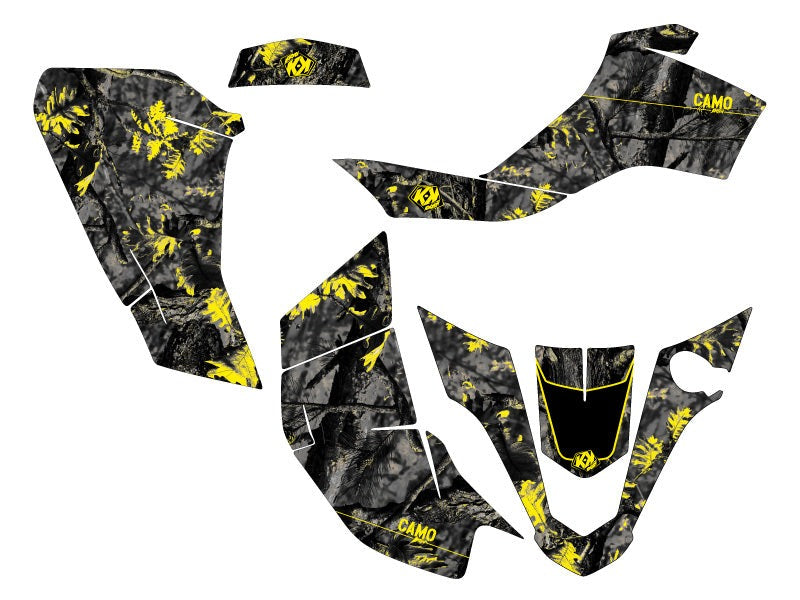 Chargez l&#39;image dans la visionneuse de la galerie, SUZUKI Z 50 ATV CAMO GRAPHIC KIT BLACK YELLOW
