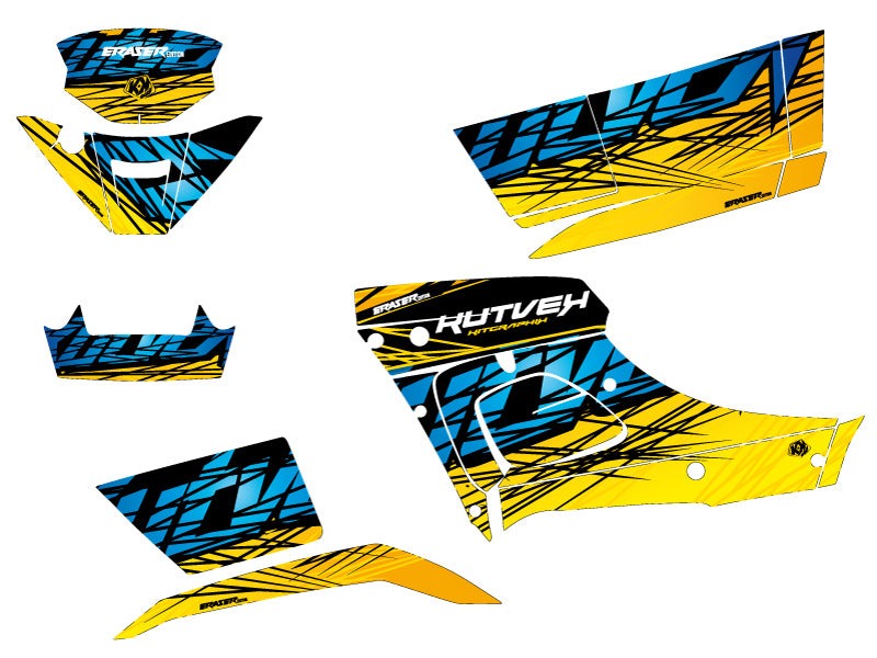 Chargez l&#39;image dans la visionneuse de la galerie, TGB BLADE 1000 V-TWIN ATV ERASER GRAPHIC KIT YELLOW BLUE
