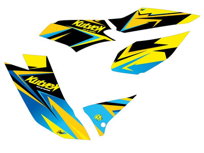 TGB TARGET ATV STAGE GRAPHIC KIT YELLOW BLUE