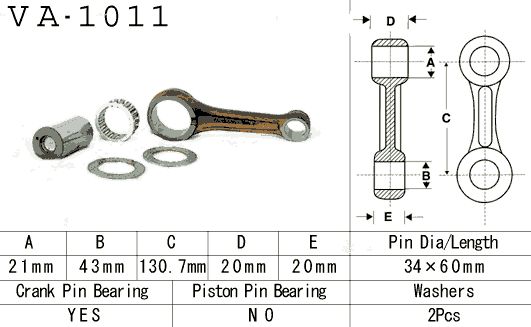 VESRAH PLEUELSTANGE HONDA ATC 350X '85-'86, TRX 350 '86-'89