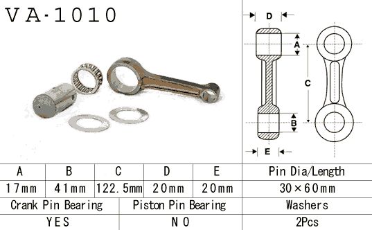 VESRAH PLEUELSTANGE HONDA TRX 300 '88-'00, TRX 300EX '93-'08