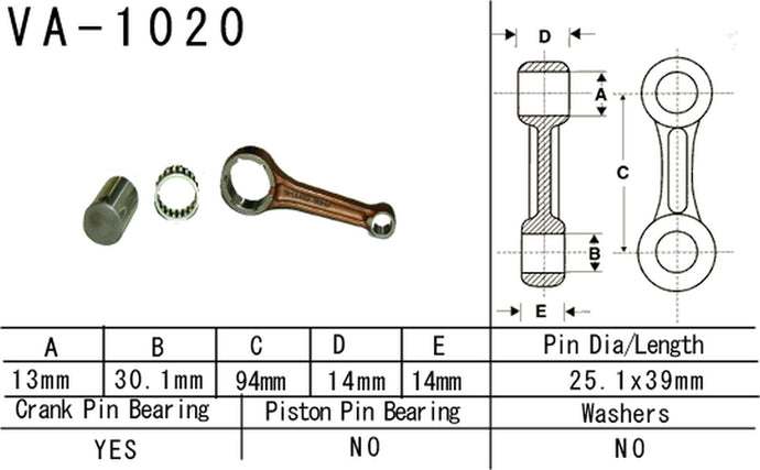 VESRAH CONNECTING ROD HONDA TRX 90 '93-'15