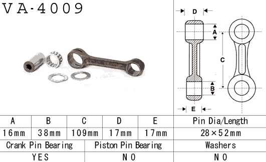 VESRAH CONNECTING ROD KAWASAKI KLF 220 '92-'11, KLF 250 '92-'11